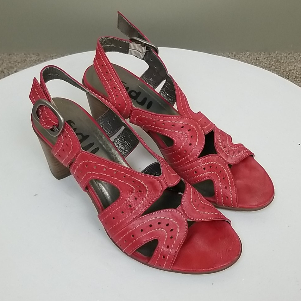 Fidji red leather heeled sandals 38.5